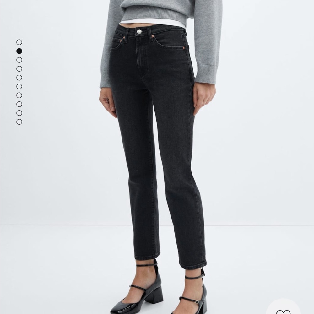 Black jeans Gisele mango slim crop